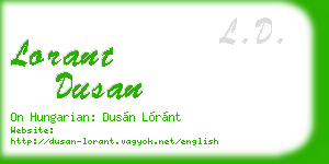 lorant dusan business card